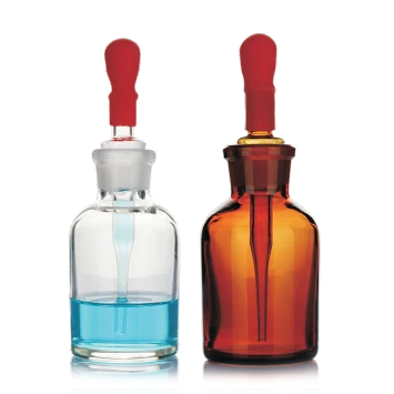 Frasco gotero de vidrio con pipeta transparente/ámbar 1