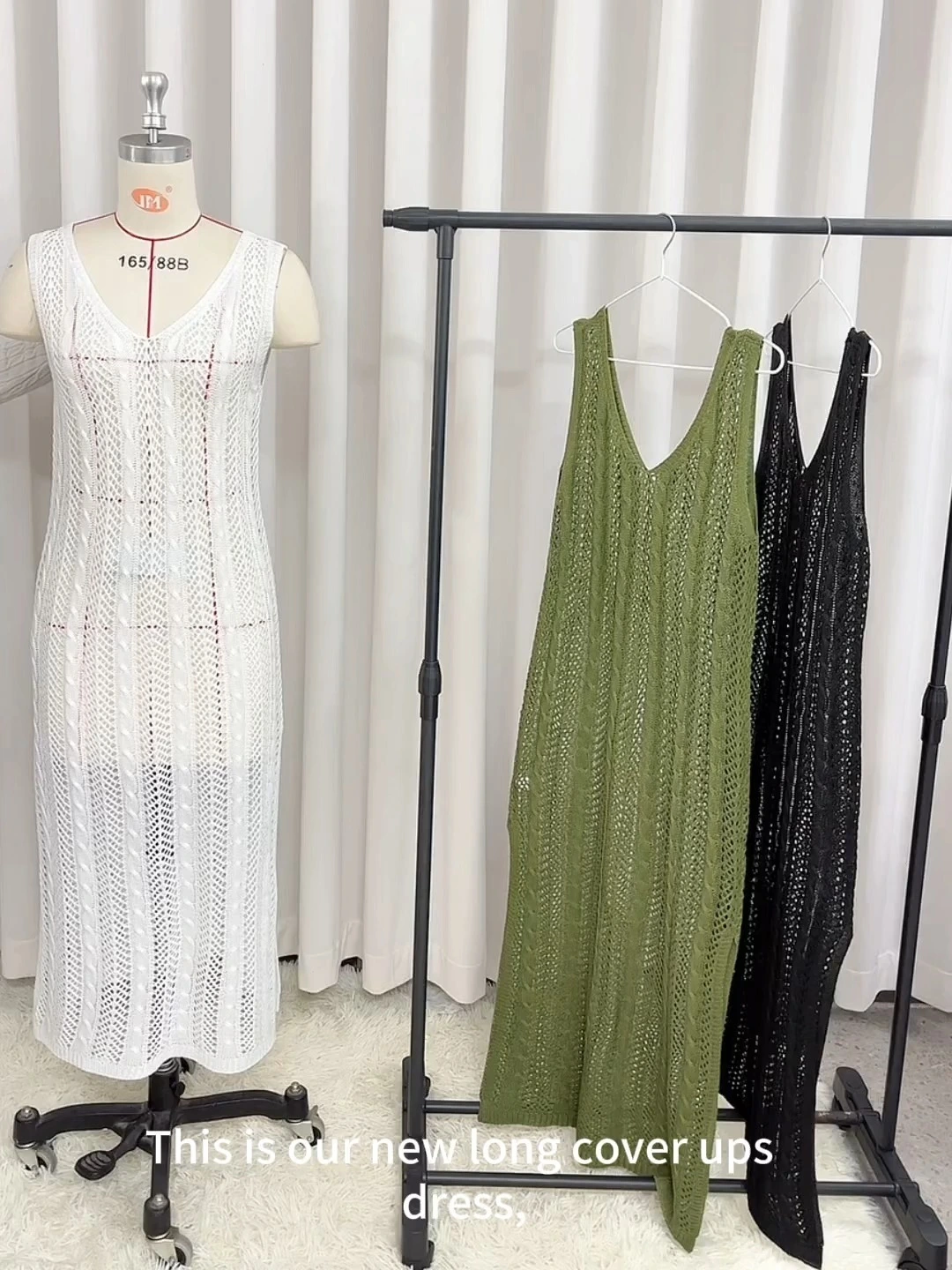 Wholesale Sexy High-Slit Beach Dresses Machine-Knit Cover-Up Maxi Dress OEM Resort Wear Supplier 1