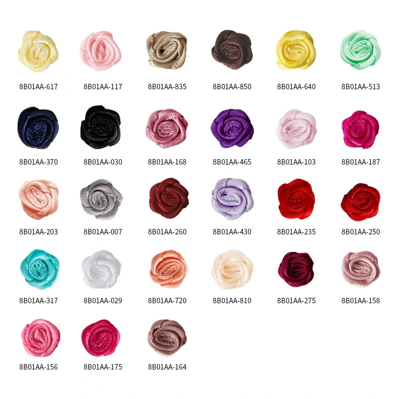 MSD 1CM Handmade wedding Rose Ribbon Floral Decoration Pentagonal DIY Small Flower Kit 1