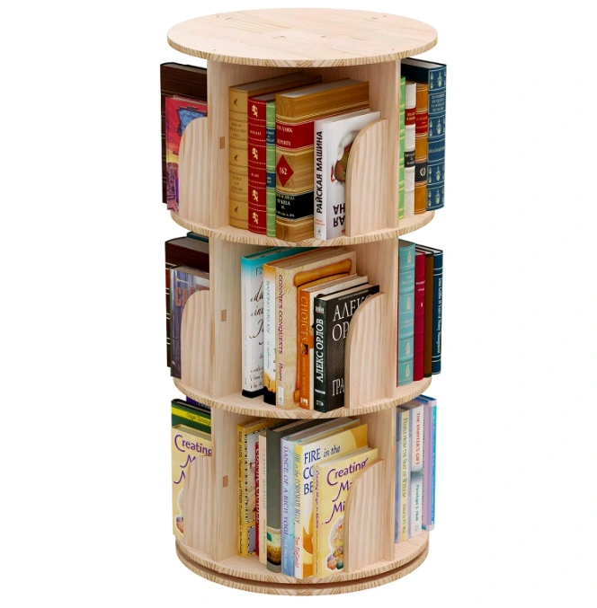 Étagère à livres empilable rotative à 360° à 3 niveaux 1