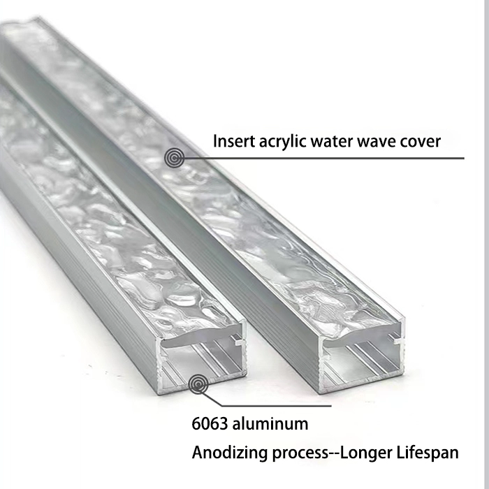 YG-G001 LED Aluminum Profile With 3D Water Ripple Hidden Recessed For Cabinet Light 1