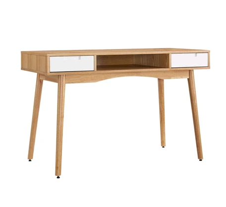 Bureau d&39;ordinateur en bois avec deux tiroirs et rangement pour salon, bureau 1
