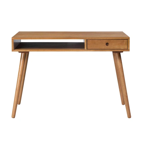 Bureau d&39;écriture pour ordinateur ou ordinateur portable avec compartiment de rangement ouvert et petit tiroir 1
