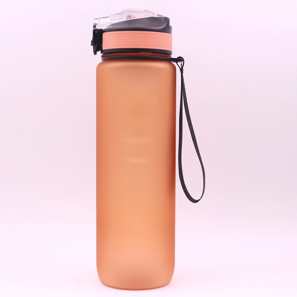 KingLine Matte textured sports water bottle with straw and lanyard for outdoor 1