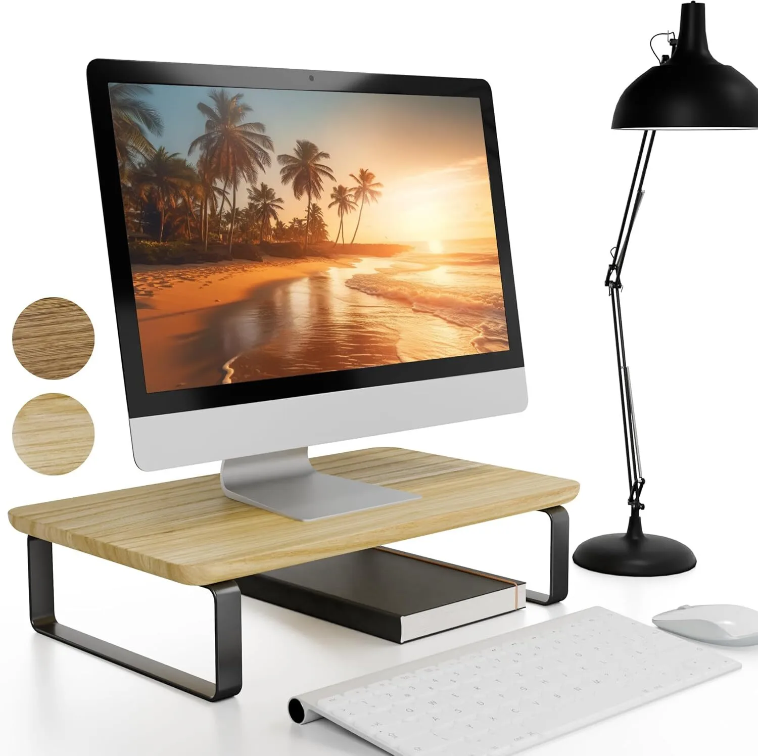 Support d&39;écran en bois et en métal pour bureau Support robuste qui se soulève 1