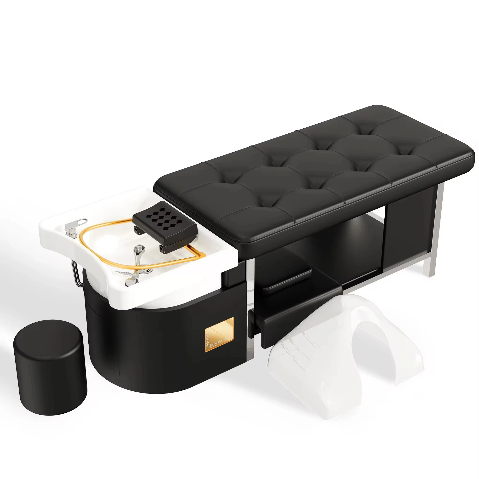 Cama de champú japonesa para cabeza, el más vendido, para terapia de cabeza eléctrica, para lavado de cabello, cama de masaje tailandés de acero inoxidable 1