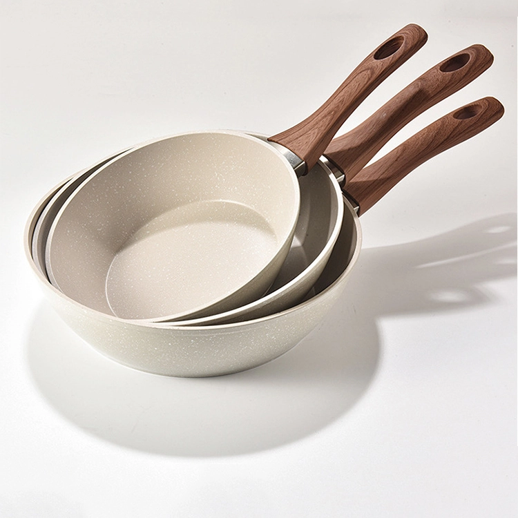 Wok With 20-28cm Medical Stone Coating Light Weight Easy To Clean 1