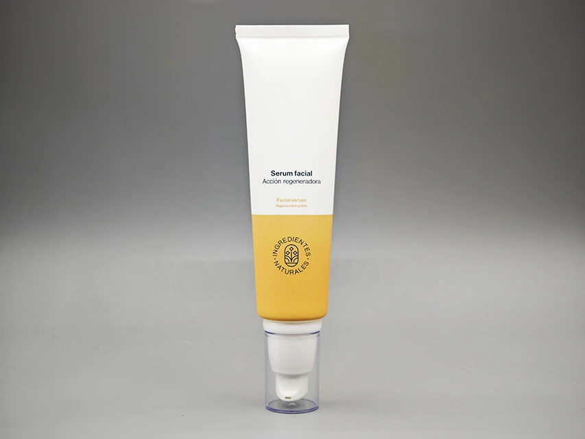 PE Serum Gesichtstube Weiße Creme Farbverlauf Lotion Pumpe Hautpflege Verpackung 1