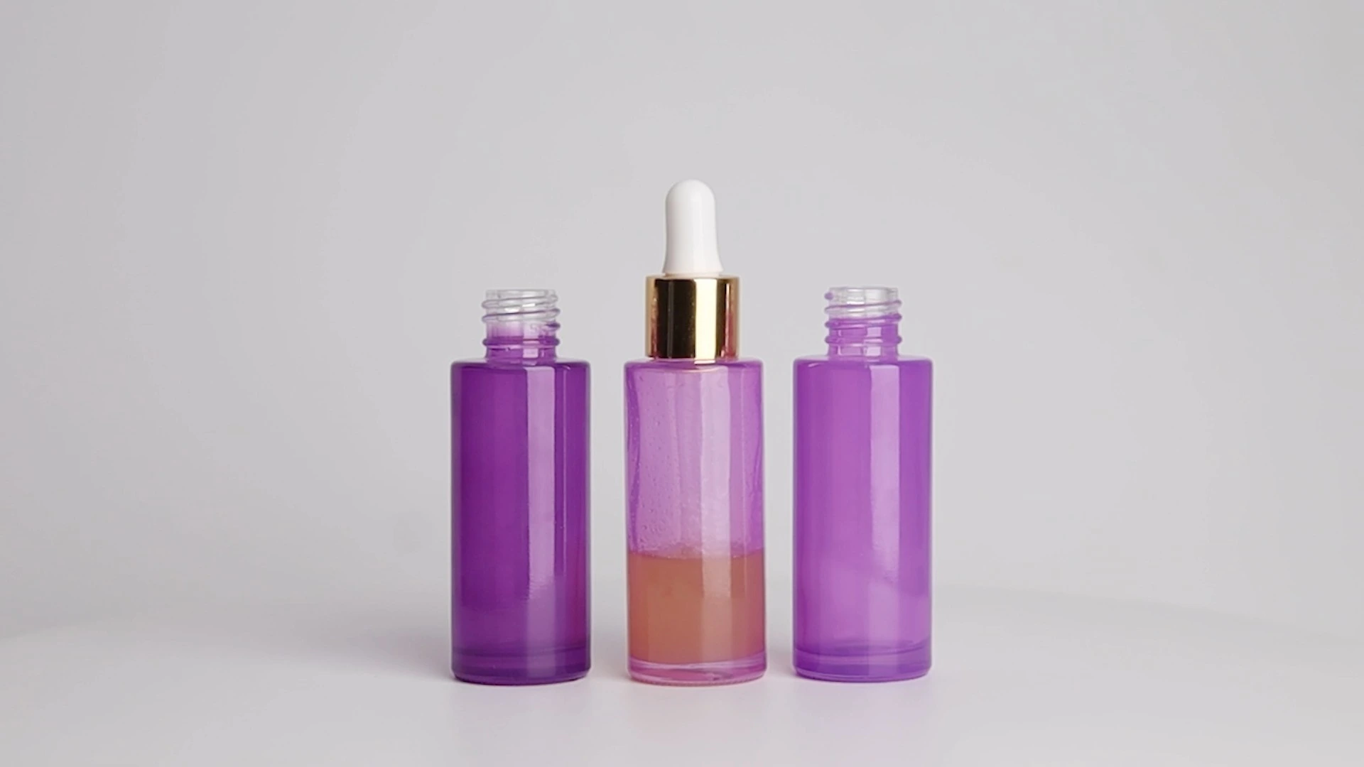 Luxurious Glass Cosmetic Oil Bottle – 15ml, 50ml, 100ml, 1oz – Purple Lotion Bottles with Glass Dropper for Serum Storage BEST-31041 1