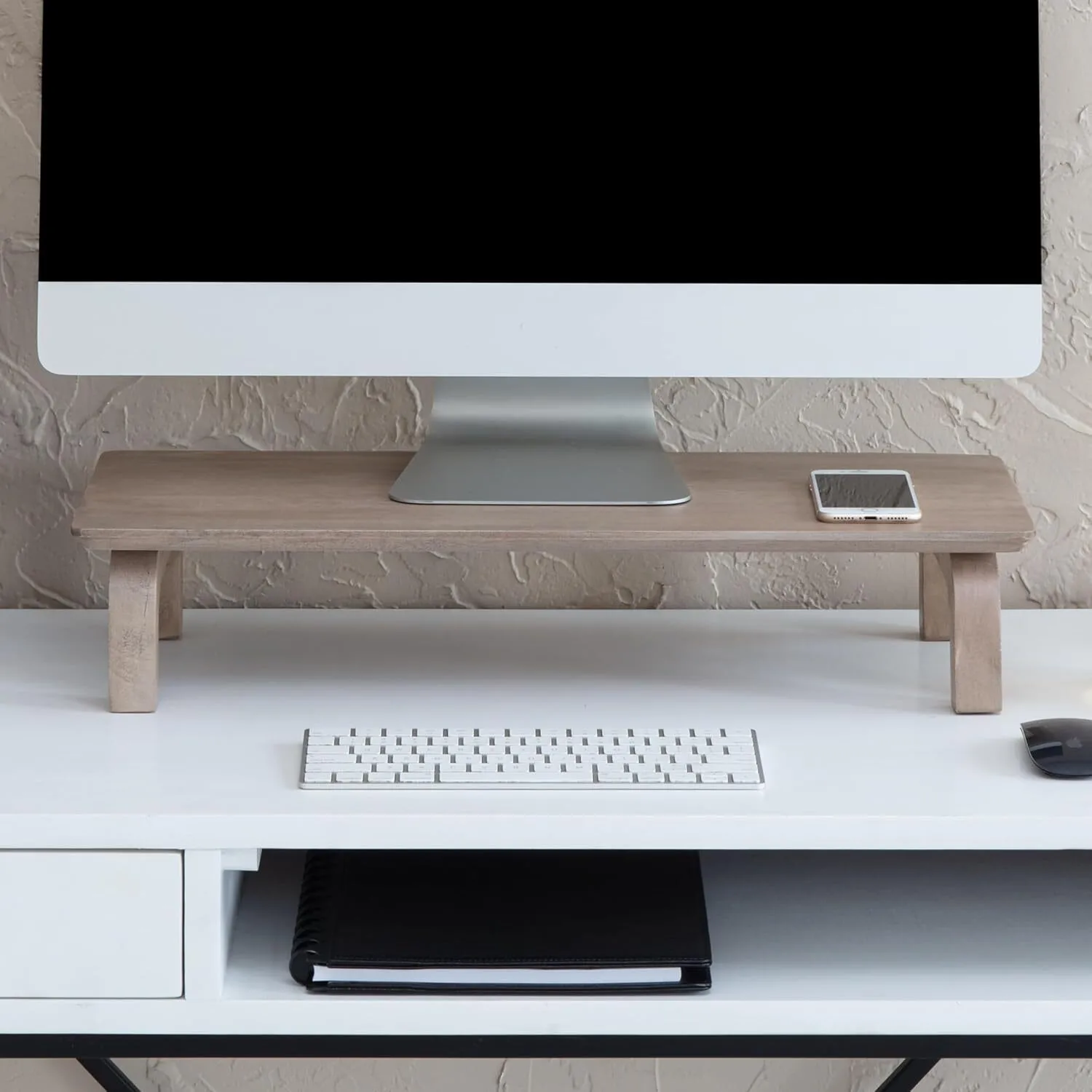 Soporte de monitor elegante de madera para organizar el escritorio de oficina 1