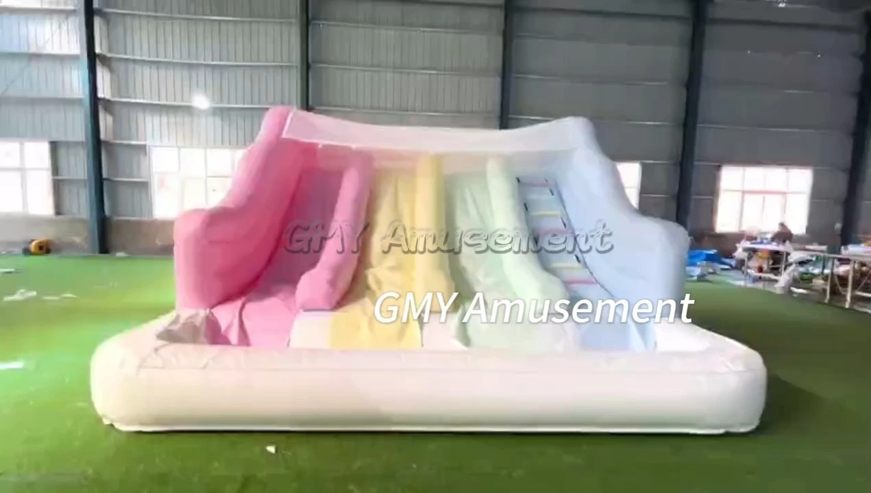 Castillo Inflable Toboganes Tobogan White Pastel Waterslides Inflatable Water Slide GMY Inflatables 1