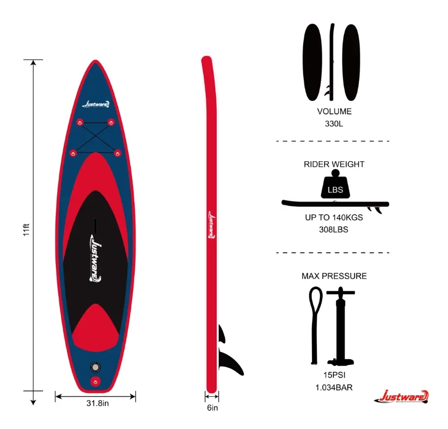 Kundenspezifisches Heißschweißnaht-Paddle-Board Aufblasbares Sap-Board Wasser-Surfen-Sap 1