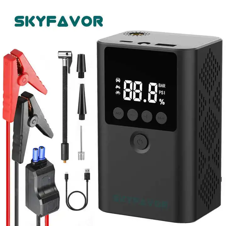 Portable Mini Car Jump Starter with air Pump Multi-functional Emergency Vehicle Tools Jump Starter with Compressor Tire Inflator 1