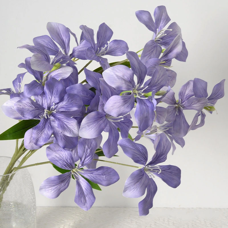 Simulation flower 3 head 7 head flame orchid 3D printing wedding home living room decorator fake flowers 1