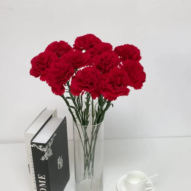 Simulation single head carnation Mother's Day Teachers' Day gift simulation bouquet fake flowers home decoration artificial flowers 1
