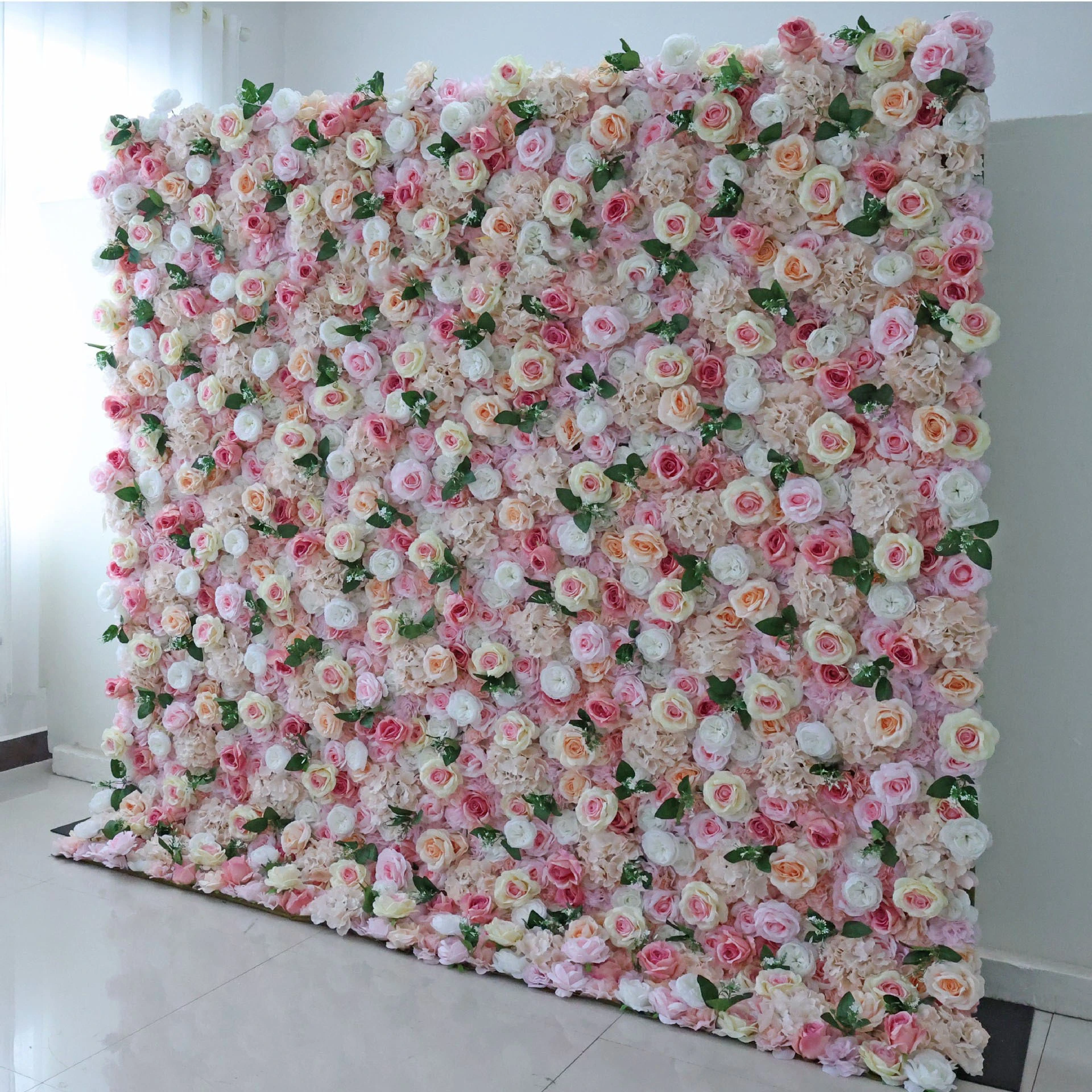 Simple style simulation flower wall solid color background with delicate flowers living room decoration 1