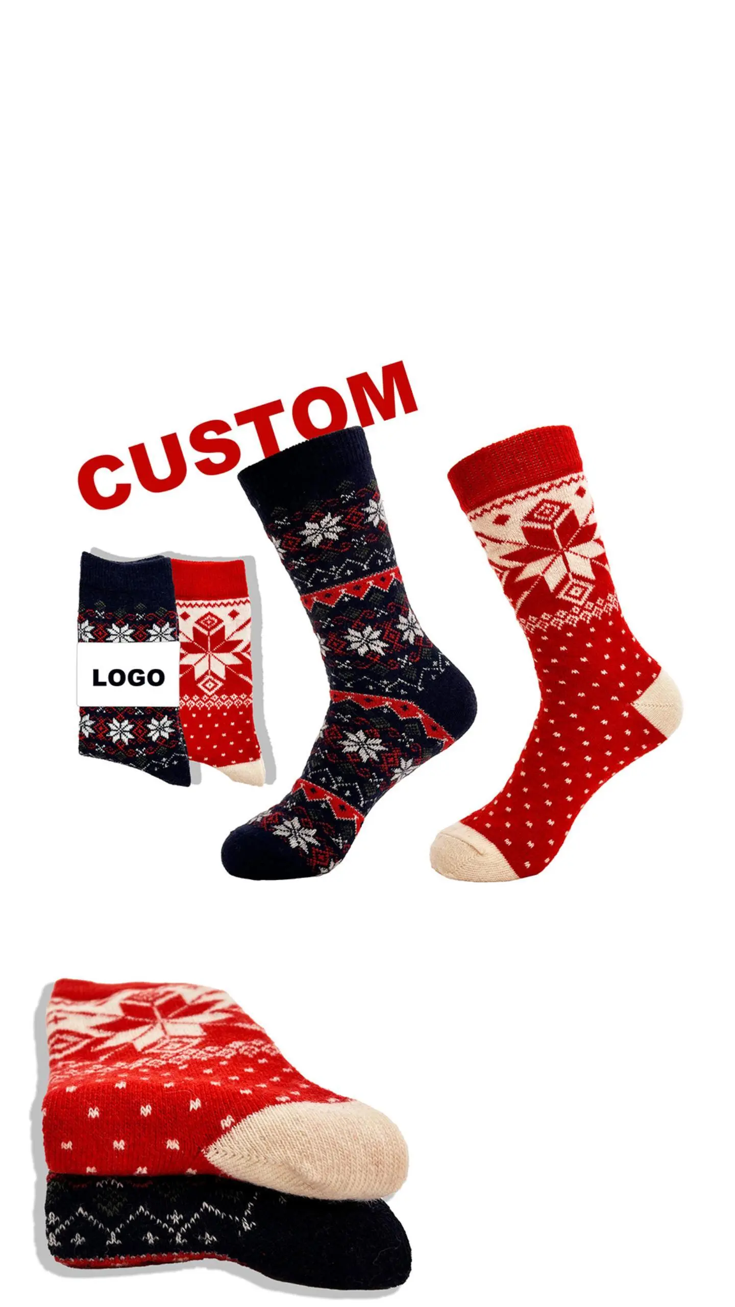 Calcetines de invierno personalizados de alta calidad para mujer para mantener el calor HY-W-044 1
