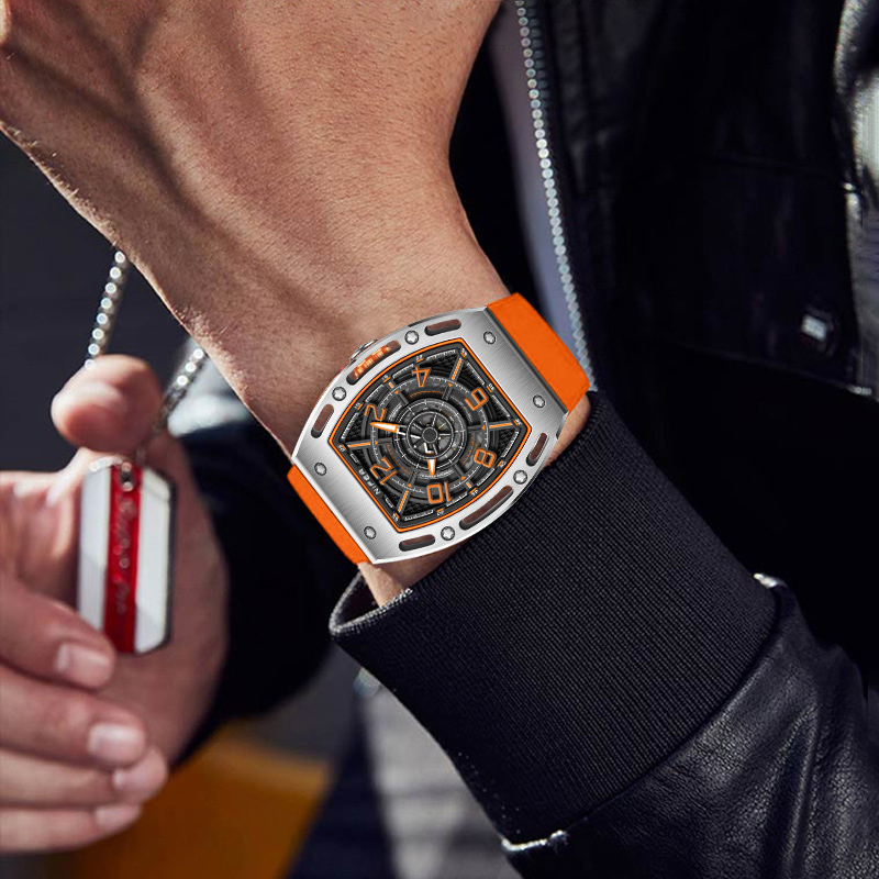 Racing Style Hollow Design Luxury Mechanical Men's Watch 4