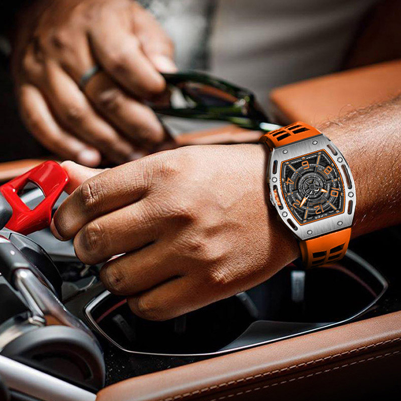 Racing Style Hollow Design Luxury Mechanical Men's Watch 3