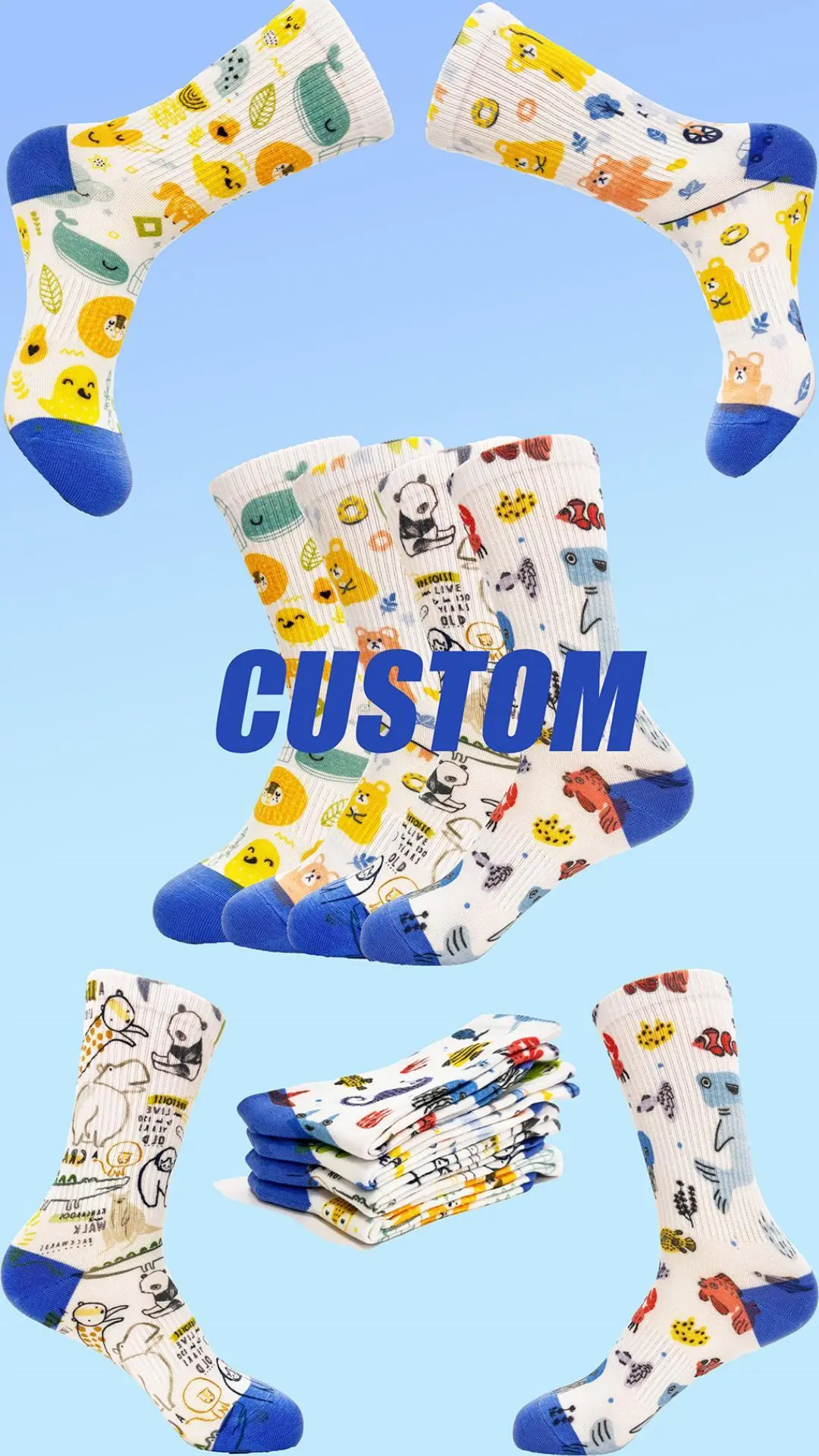 Custom Women Socks with Breathable Fabric and Personalized Packaging Knitting Socks HY-W-041 1