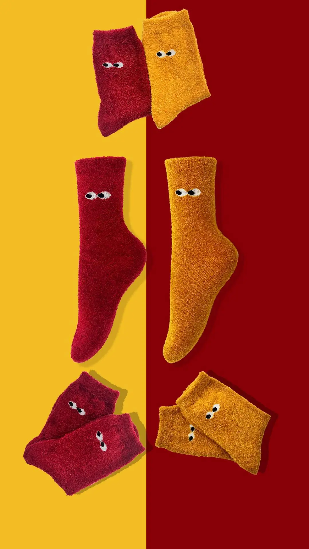 Custom Women Socks: Soft  Comfortable Fuzzy Socks with Cute Design Options HY-W-038 1