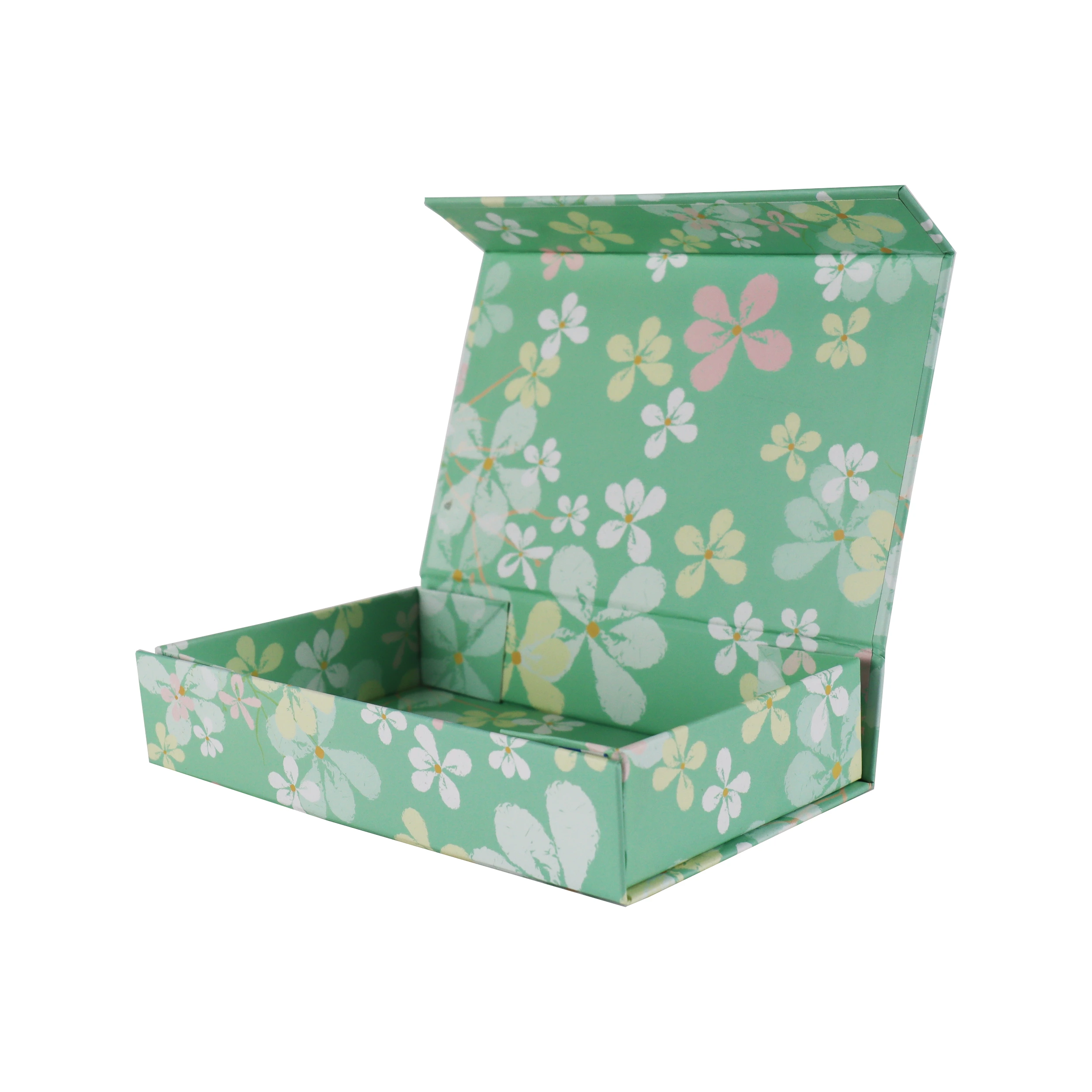 Magnetic Folding Gift Box with Flower Print - Packshion Packaging 1