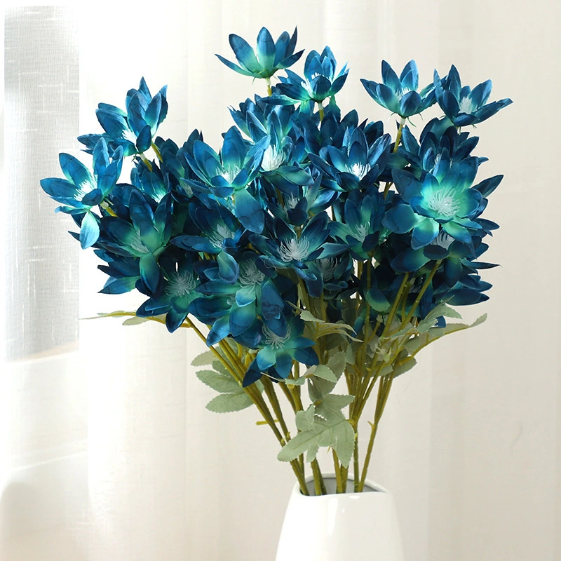 Factory direct flame flower simulation flower big silk flower snow lotus wedding flower art flower material atmospheric road lead flower arrangement 1