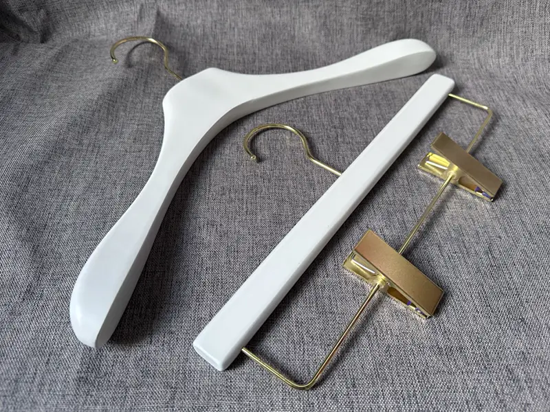 Luxury wooden hanger painted matt white 1
