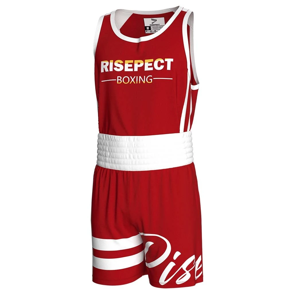 Customizable Boxing Uniforms Top and Shorts Combo Dark Red Suit Boxing 1