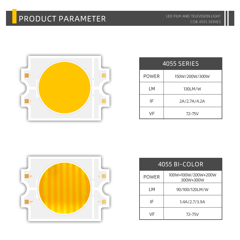 High Power LED COB 100W+100W 200W+200W 300W+300W Dual CCT LED High CRI >95 Photography Lights 7