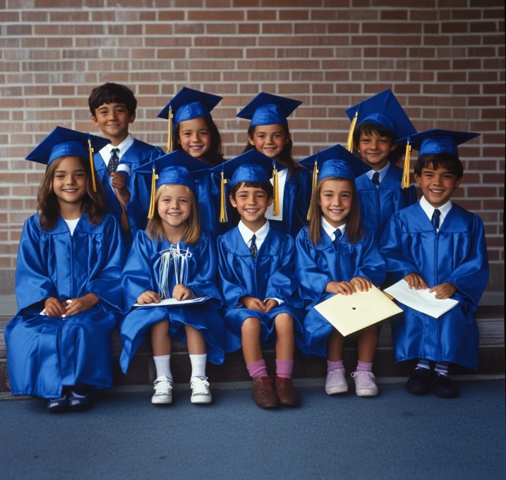 Child Graduation Uniform Set - Cap, Gown, and Tassel Kit 1