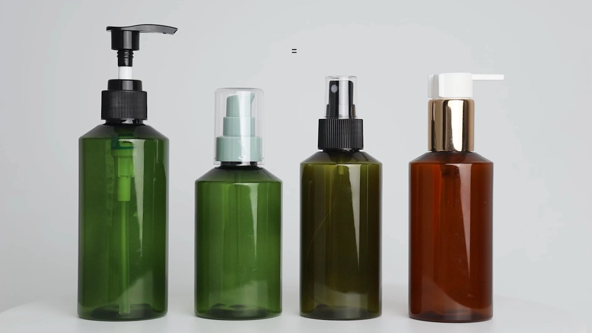 Compact Skincare Packaging for 100ml 150ml 200ml 300ml Slant Shoulder Green PET Plastic Empty Bottle for Personal Care BEST-70001 1