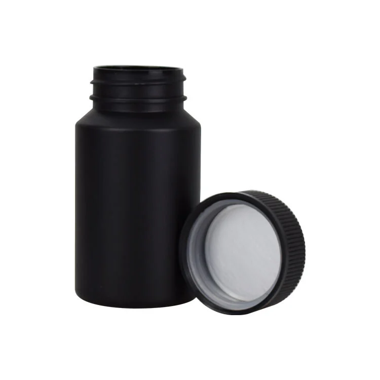 Matte Black Design Hot Selling Capsule Bottle Round-Shoulder Plastic Reusable 30ml 50ml 100ml 150ml with Childproof Lid BEST-70376 1