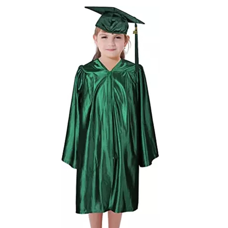 Green Kindergarten Graduation Gown for Children Ceremony 1