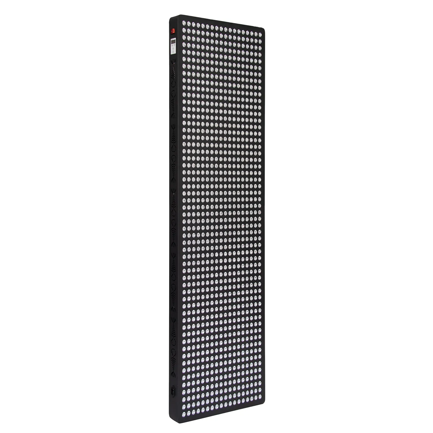 over view the front design of sunsred led light therapy panel, total led diode quantiy, timer design light therapy panel