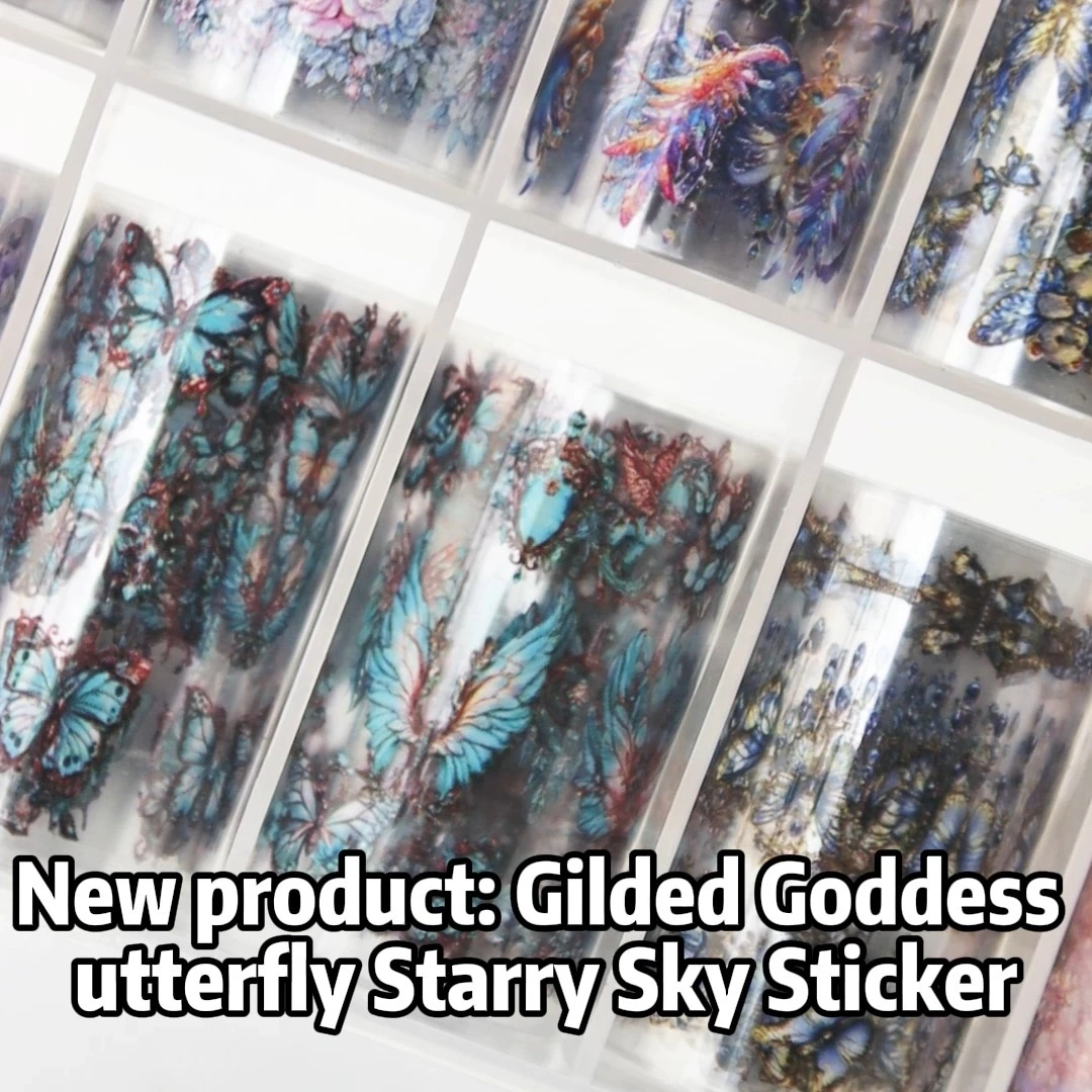 Gilded Goddess Butterfly Nail Art Stickers Box Set Starry Sky Transfer Stickers 1