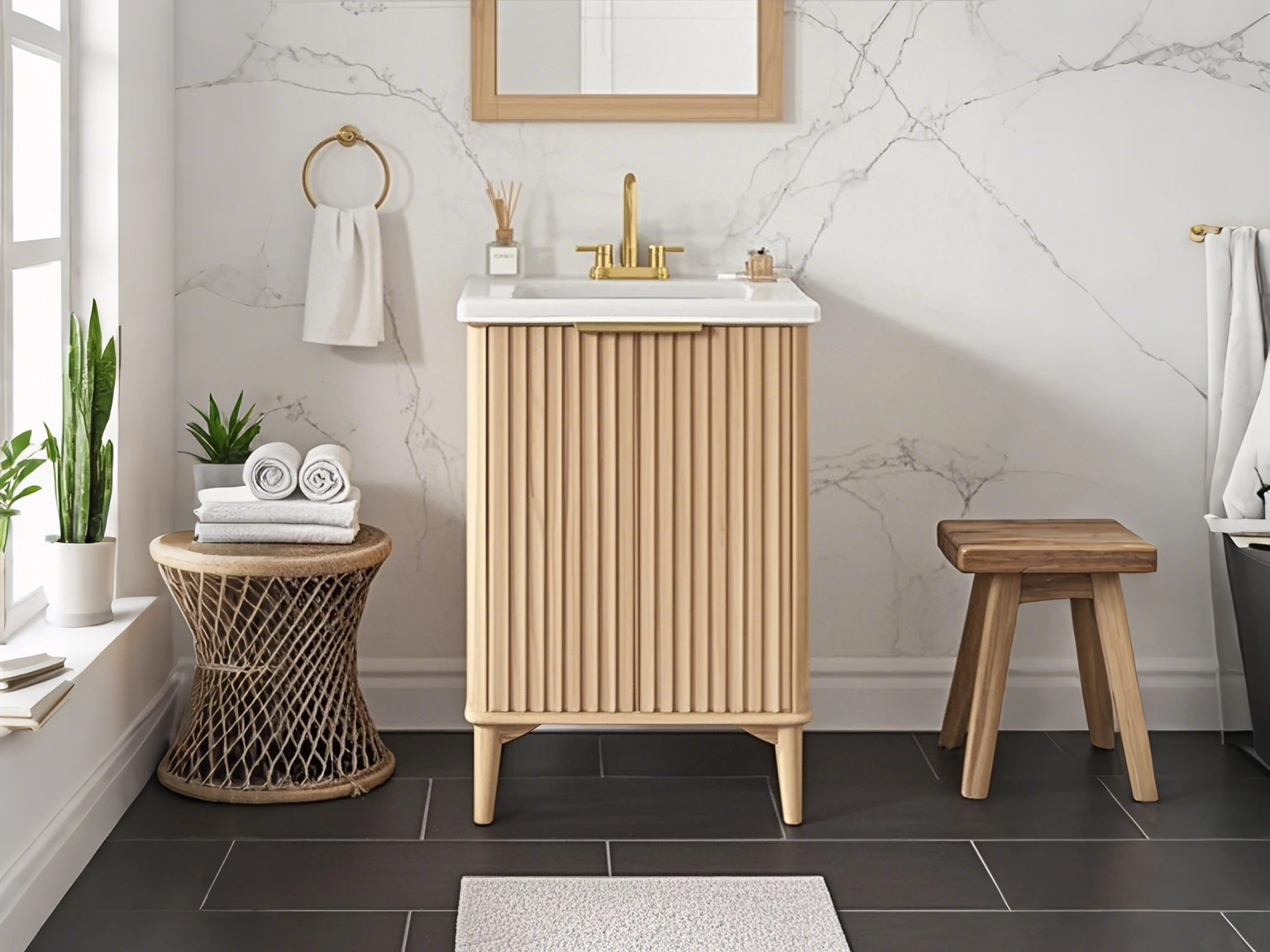 Sleek French bathroom vanity 1