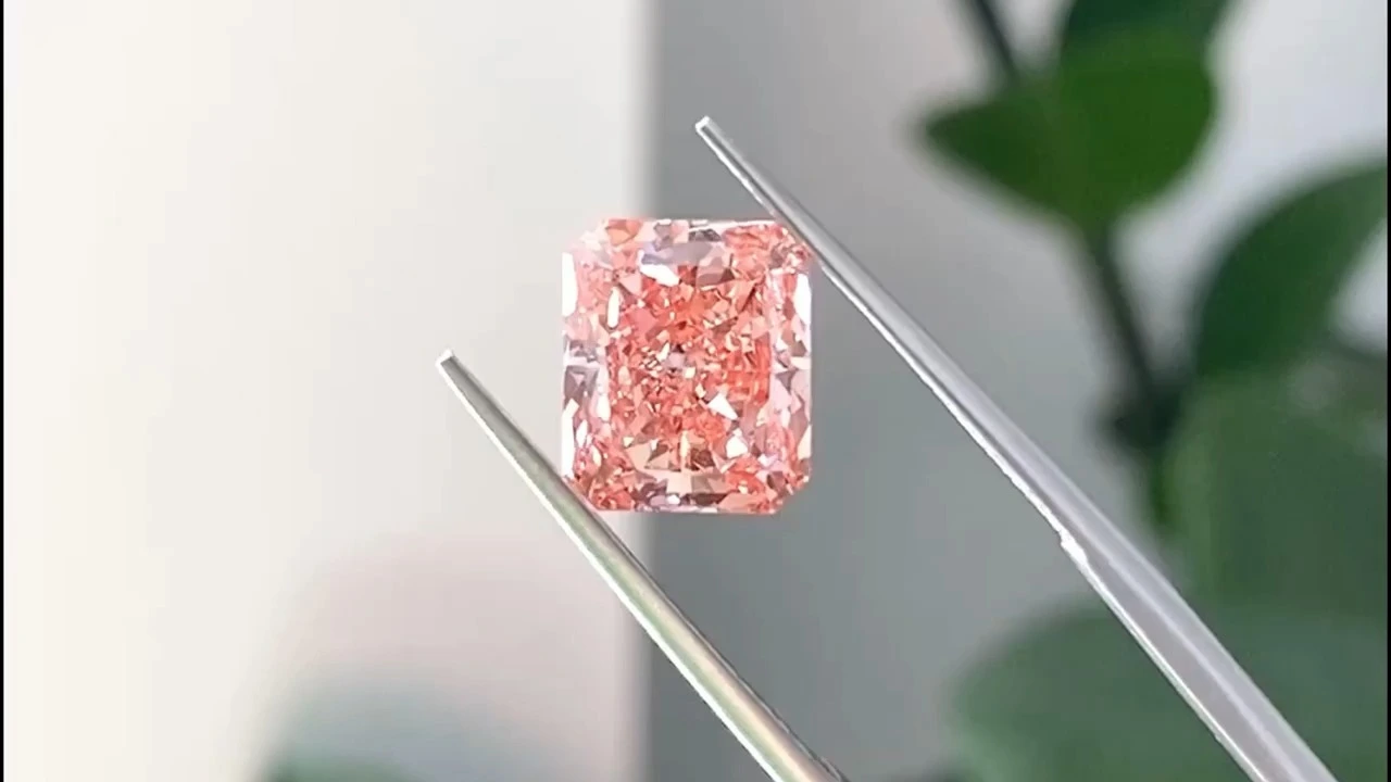 Certificat IGI Redleaf Radiant Cut Lab Lab Pink Color Lab Lab Diamond Loose Stone pour faire des bijoux 1