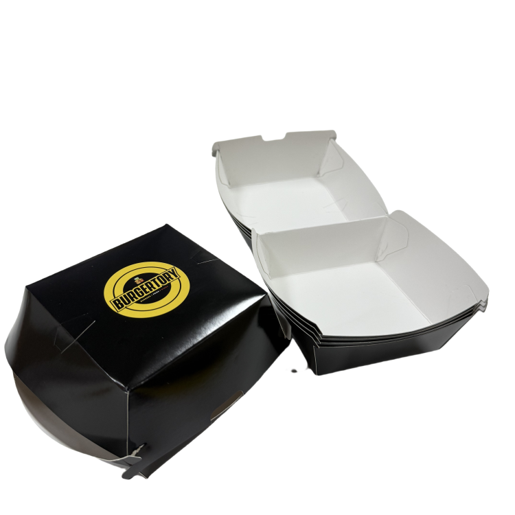 Custom Eco-Friendly Kraft Paper Burger Boxes Recyclable Fast Food Takeaway Packaging 2