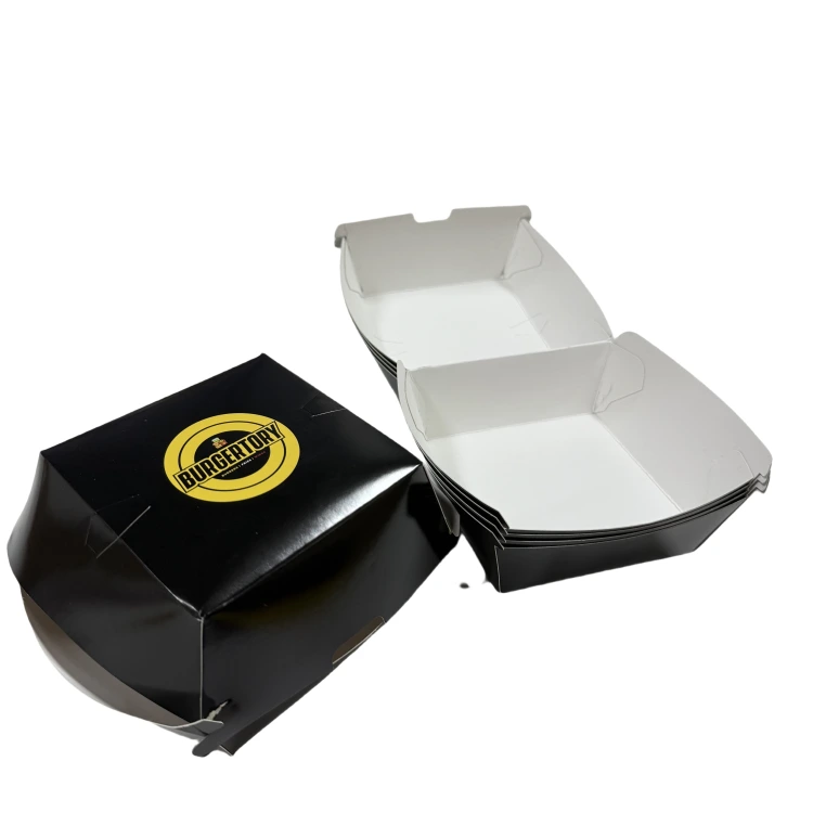 Custom Eco-Friendly Kraft Paper Burger Boxes  Recyclable Fast Food Takeaway Packaging 1
