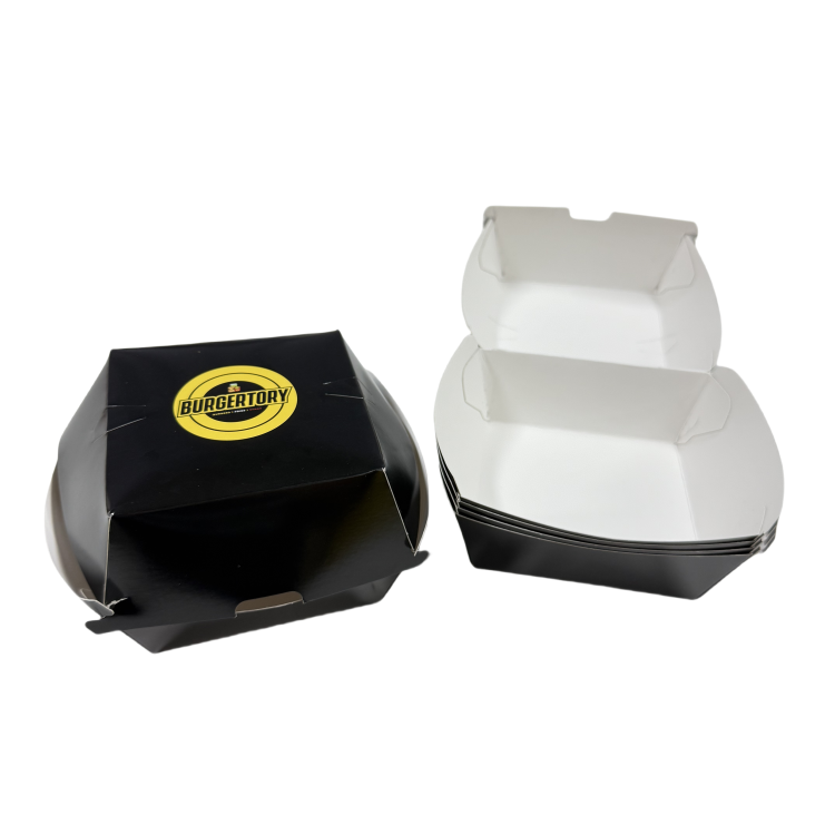 Custom Eco-Friendly Kraft Paper Burger Boxes Recyclable Fast Food Takeaway Packaging 4