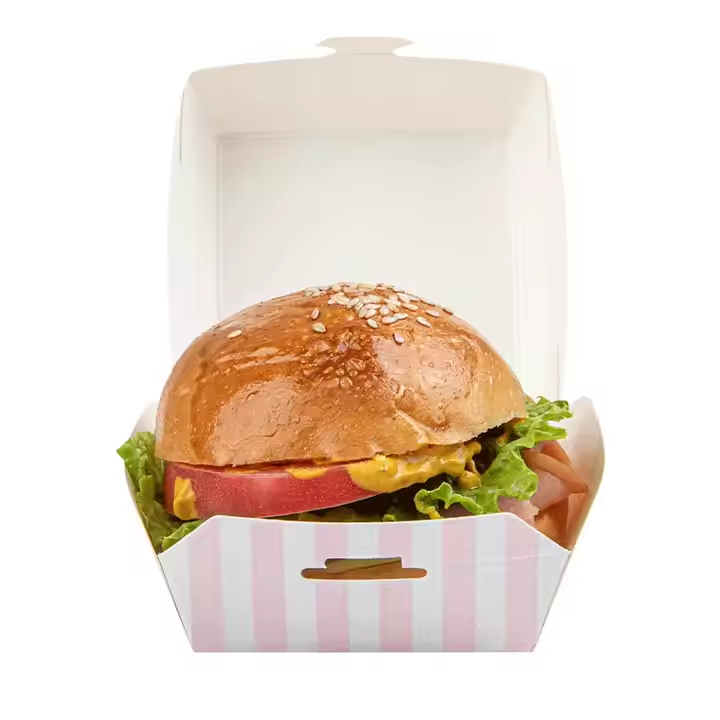 Custom Wholesale Eco - Friendly Disposable Hamburger Box Fast Food Takeaway Packaging 3