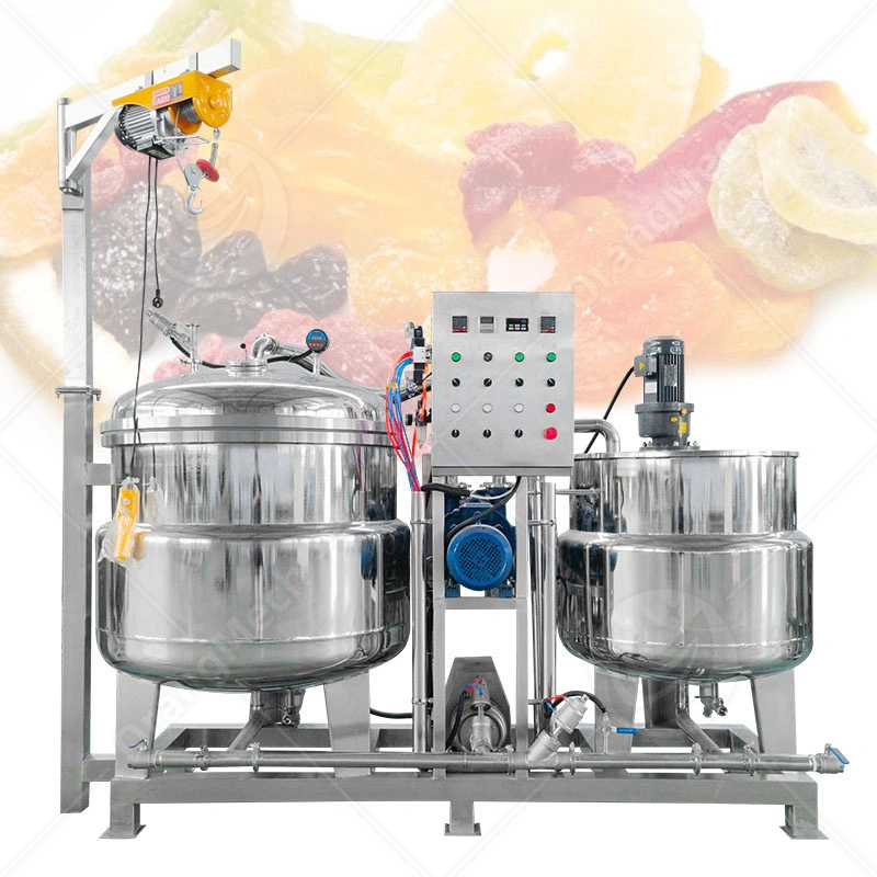 Vacuum Sugar dipping Tank low energy consumption 100-150kg/pot fruit sugar processing machine 1