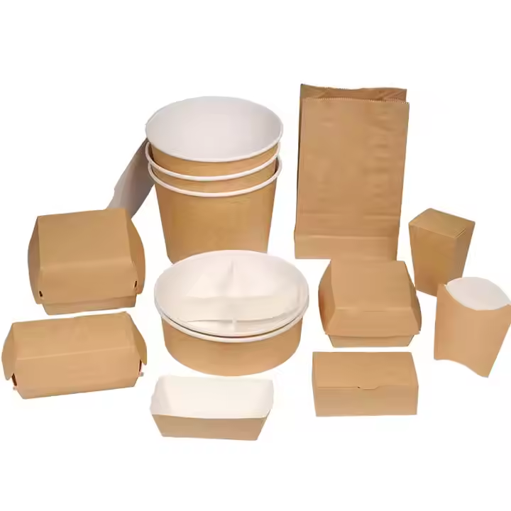Custom Eco-Friendly Recyclable Kraft Burger Box - Fast Food Multi-Food Packaging 3
