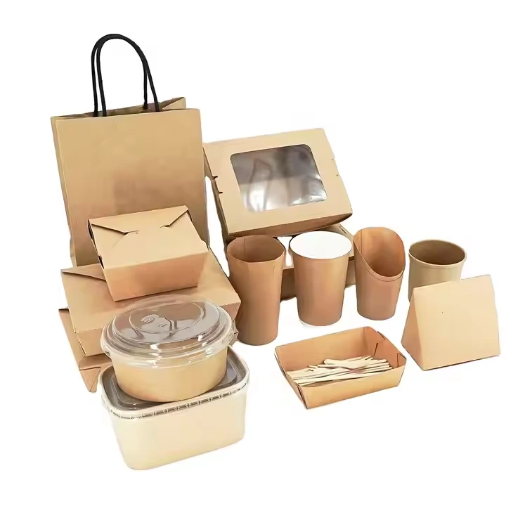 Custom Eco-Friendly Recyclable Kraft Burger Box - Fast Food Multi-Food Packaging 1