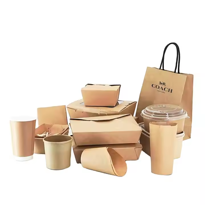 Custom Eco-Friendly Recyclable Kraft Burger Box - Fast Food Multi-Food Packaging 4