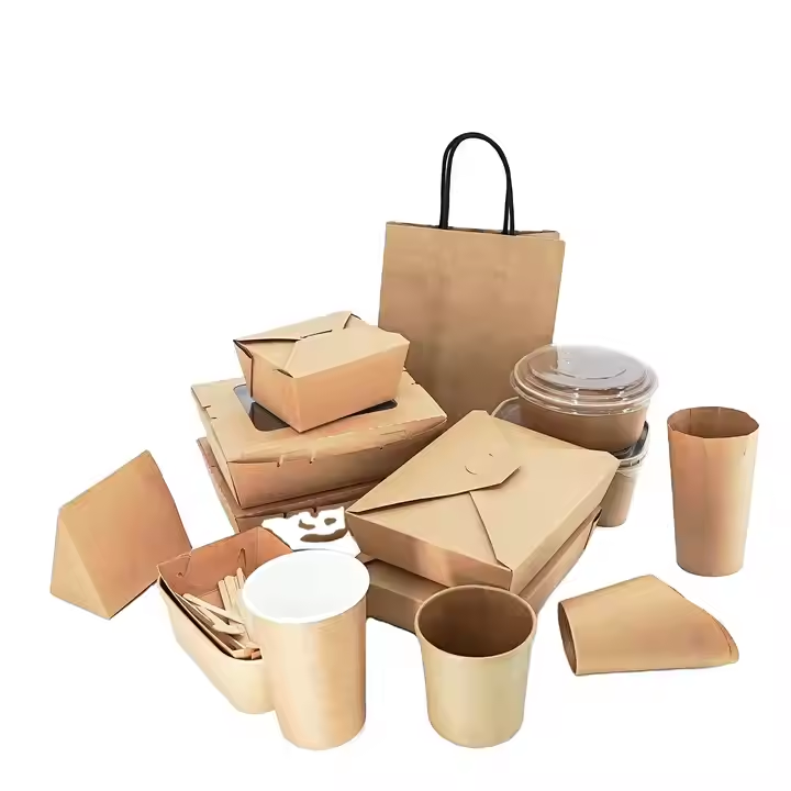 Custom Eco-Friendly Recyclable Kraft Burger Box - Fast Food Multi-Food Packaging 5