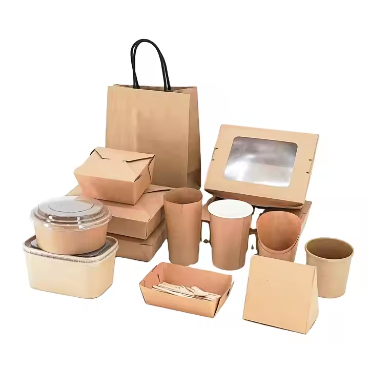 Custom Eco-Friendly Recyclable Kraft Burger Box - Fast Food Multi-Food Packaging 6