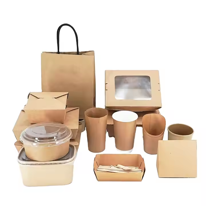 Custom Eco-Friendly Recyclable Kraft Burger Box - Fast Food Multi-Food Packaging 7