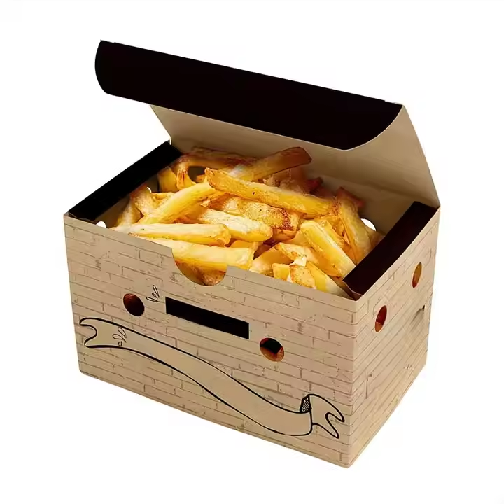 Customized logo Biodegradable Fast Food Takeaway Burger Paper Box Oil Resistant Paper Box 6